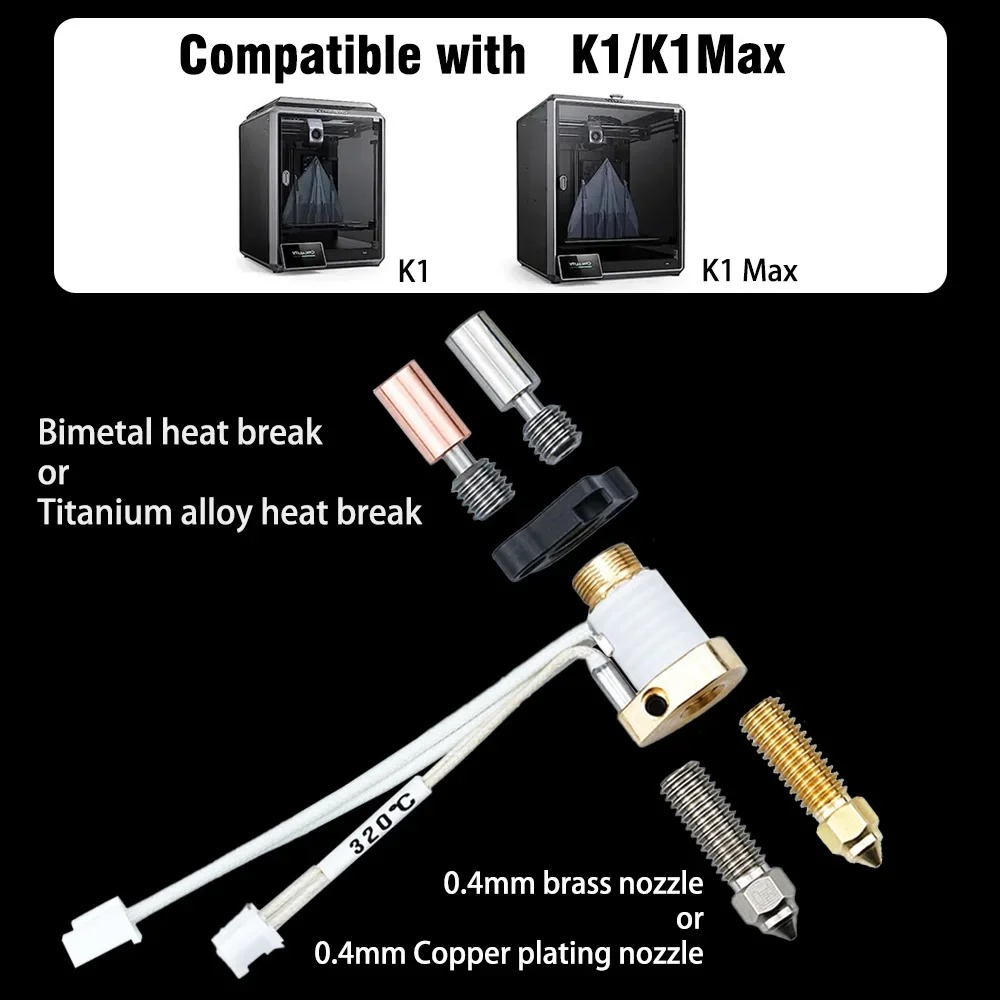Upgrade Creality K1 Ceramic He - High Flow Ceramic Hotend recension och pris