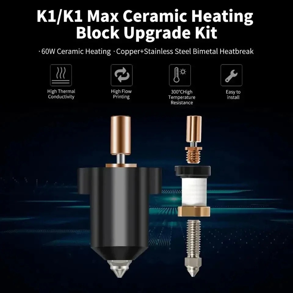 Upgrade Creality K1 Ceramic He - High Flow Ceramic Hotend recension och pris