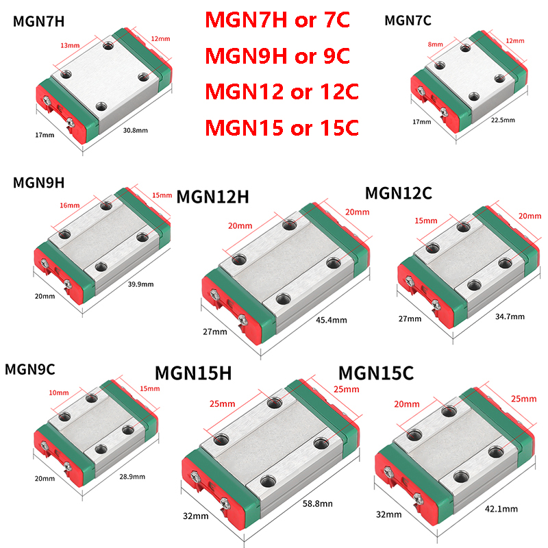 2PCS MGN7C MGN7H MGN9C MGN9H M - Linear Rail Mgn12H Set recension och pris